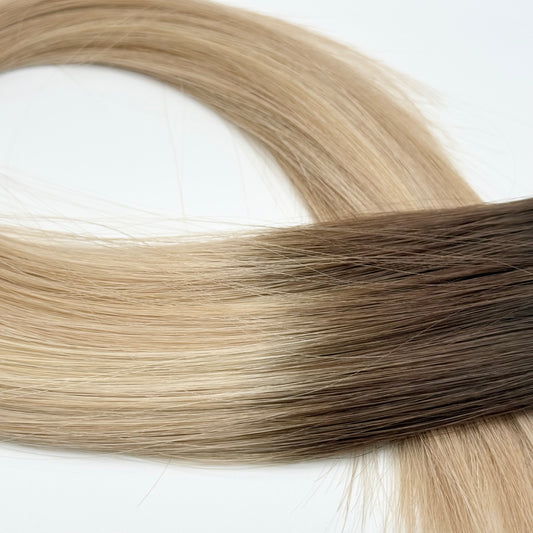 T4 18/60 Effet repousse brun moyen - méchées blond vanille & blond platine