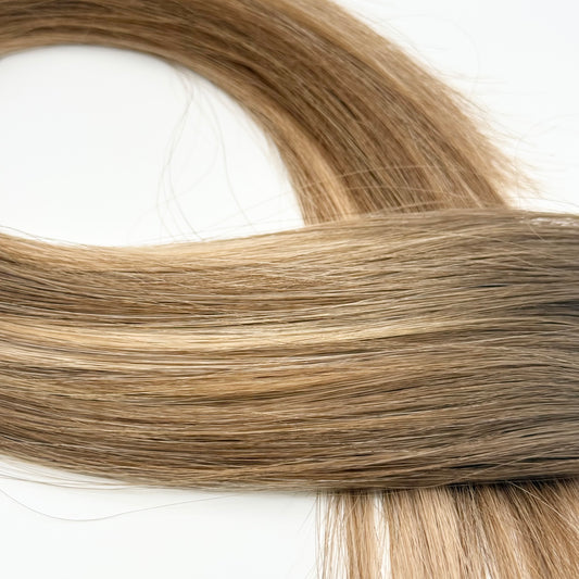 T4 4/18 | Effet repousse brun moyen - méchées brun moyen & blond vanille